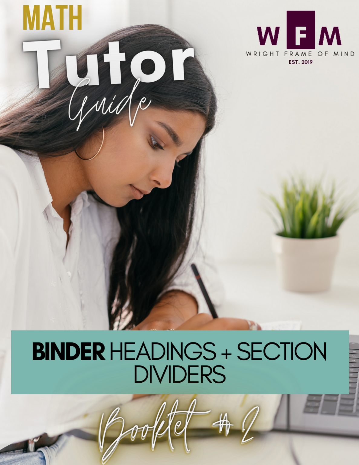 TUTOR Binder Section Dividers Stay Organized! [MATH] Wright Frame of Mind